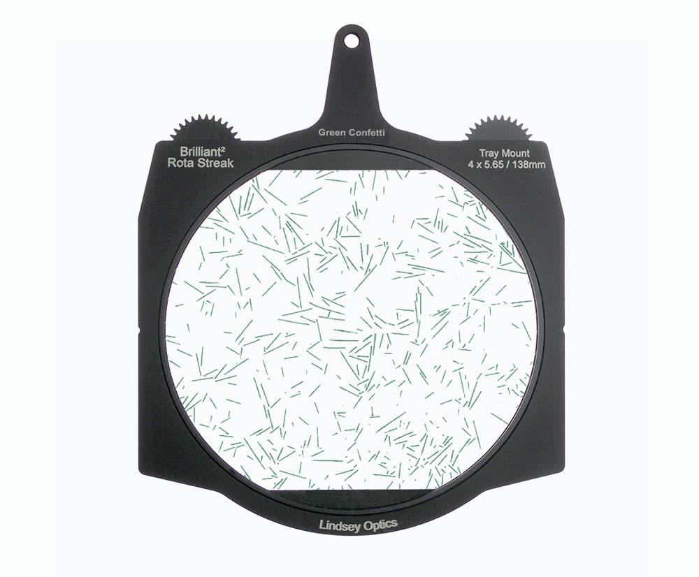 Lindsey Optics - Brilliant² 4x5.65" Rota-Streak™ GREEN Confetti