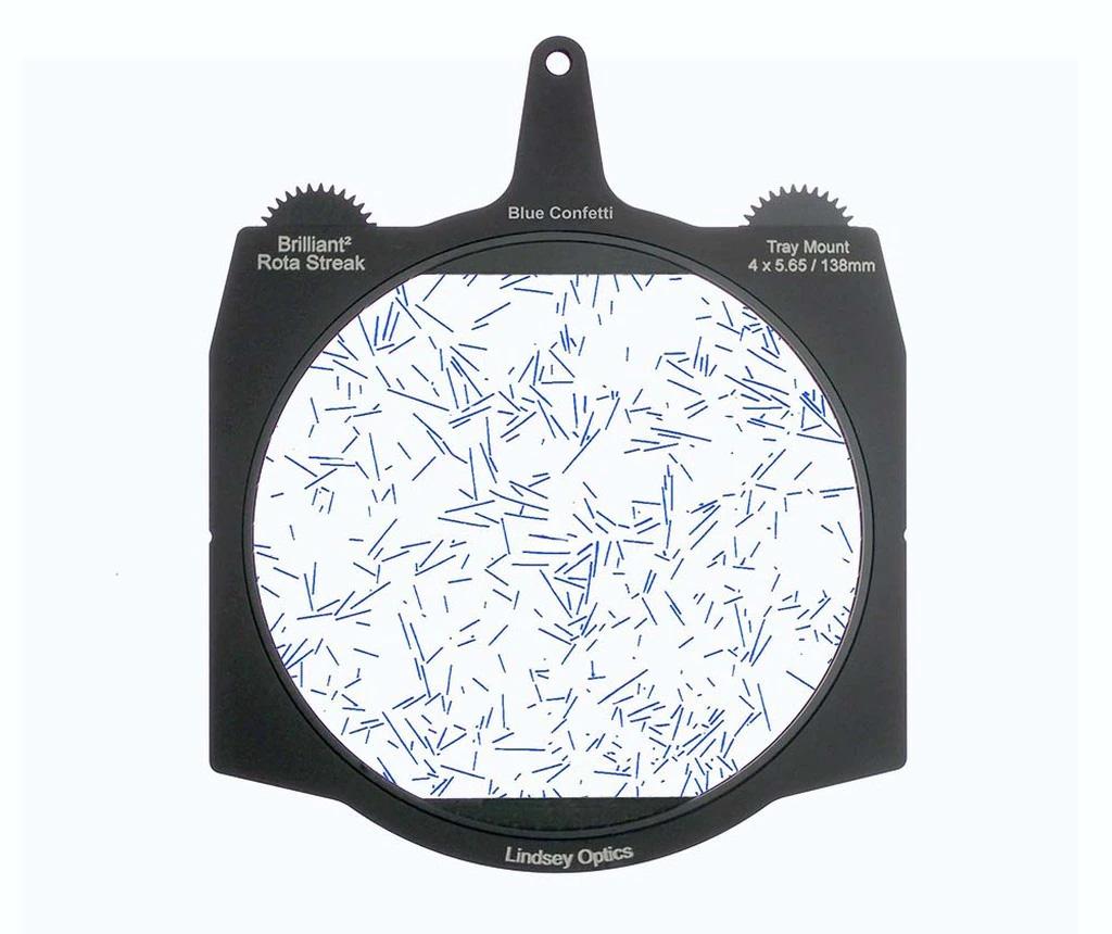 Lindsey Optics - Brilliant² 6.6x6.6" Rota-Streak™ BLUE Confetti