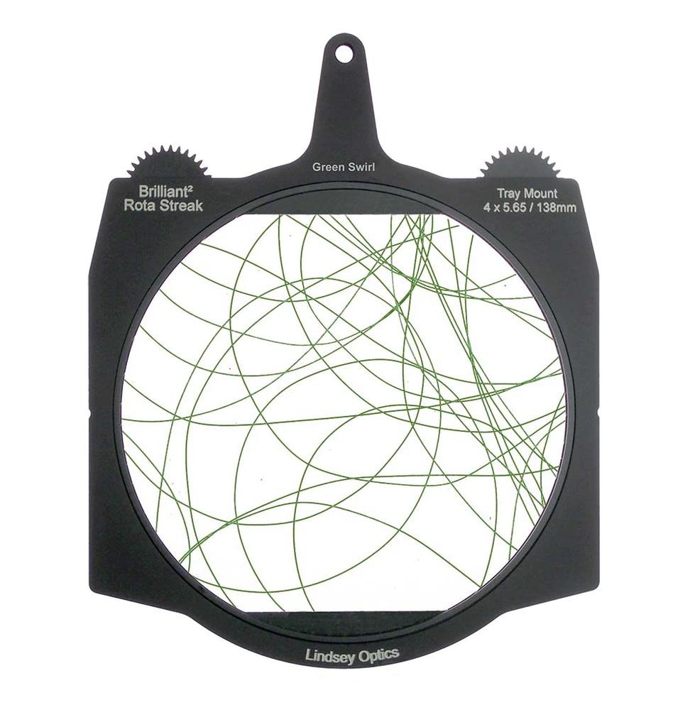 Lindsey Optics - Brilliant² 6.6x6.6" Rota-Streak™ GREEN Swirl