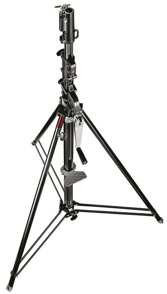 Manfrotto - Geared Wind-Up Stand With Safety Release Cable, Black Chrome