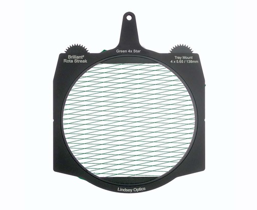 [L-4565-RSTREAK-GREEN-4STAR] Lindsey Optics - Brilliant² 4x5.65" Rota-Streak™ GREEN 4 Point Star