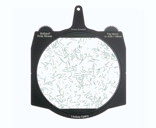 [L-4565-RSTREAK-GREEN-CONFETTI] Lindsey Optics - Brilliant² 4x5.65" Rota-Streak™ GREEN Confetti