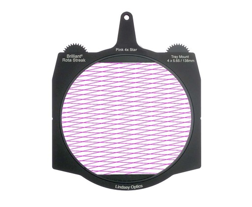 [L-4565-RSTREAK-PINK-4STAR] Lindsey Optics - Brilliant² 4x5.65" Rota-Streak™ PINK 4 Point Star