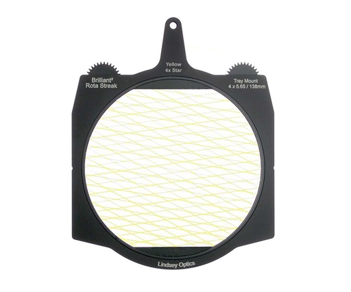 [L-4565-RSTREAK-YELLOW-4STAR] Lindsey Optics - Brilliant² 4x5.65" Rota-Streak™ YELLOW 4 Point Star